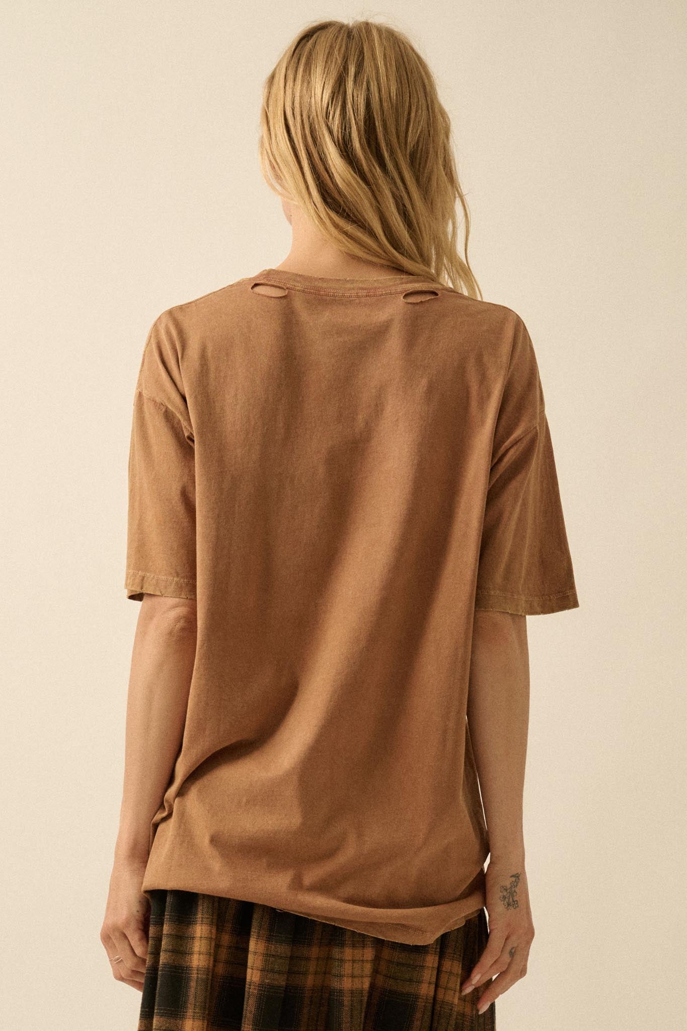 Celestial Tigers Distressed Oversize Graphic Tee - ShopPromesa