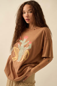 Desert Jaguar Distressed Oversize Graphic Tee - ShopPromesa