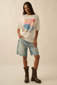 Soleil Beach Distressed Oversize Graphic Tee - ShopPromesa