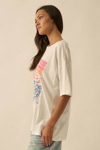 Soleil Beach Distressed Oversize Graphic Tee - ShopPromesa