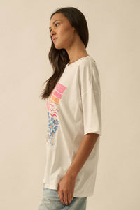 Soleil Beach Distressed Oversize Graphic Tee - ShopPromesa