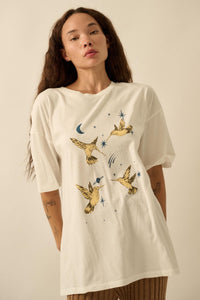 Heavenly Hummingbirds Oversize Graphic Tee - ShopPromesa