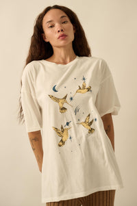 Heavenly Hummingbirds Oversize Graphic Tee - ShopPromesa