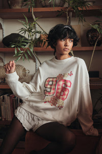 96 Vintage-Print Oversize Thermal Graphic Top - ShopPromesa