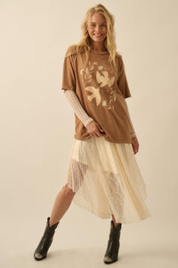 Wings of Peace Distressed Oversize Graphic Tee - ShopPromesa