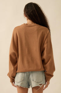 Floral Horseshoe Oversize Thermal Graphic Top - ShopPromesa