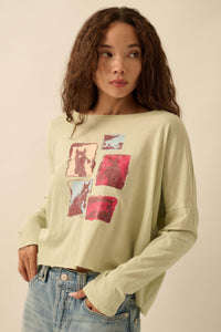 Horse Girl Vintage-Wash Long-Sleeve Graphic Tee - ShopPromesa