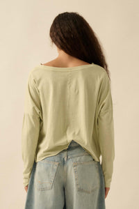 Horse Girl Vintage-Wash Long-Sleeve Graphic Tee - ShopPromesa