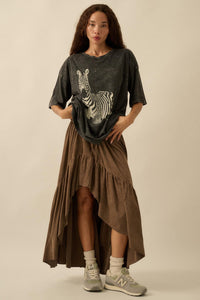Zebra Crossing Vintage-Wash Oversize Graphic Tee - ShopPromesa