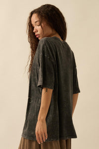 Zebra Crossing Vintage-Wash Oversize Graphic Tee - ShopPromesa