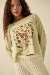 Monarch Season Long-Sleeve Butterfly Graphic Tee - ShopPromesa