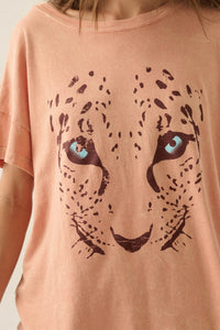 Hungry Eyes Vintage-Wash Cheetah Graphic Tee - ShopPromesa