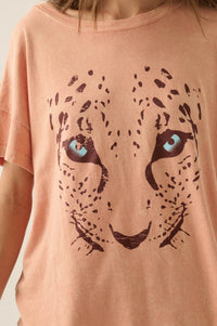 Hungry Eyes Vintage-Wash Cheetah Graphic Tee - ShopPromesa