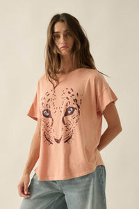 Hungry Eyes Vintage-Wash Cheetah Graphic Tee - ShopPromesa