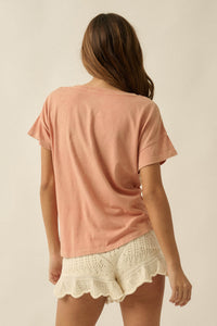 Floral Feline Vintage-Wash Leopard Graphic Tee - ShopPromesa