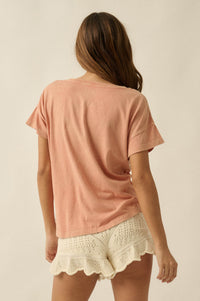 Floral Feline Vintage-Wash Leopard Graphic Tee - ShopPromesa