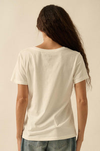 Loyal Leopard Vintage-Print V-Neck Graphic Tee - ShopPromesa