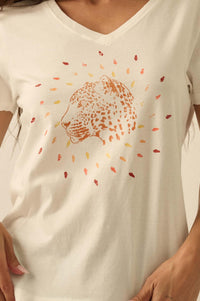 Loyal Leopard Vintage-Print V-Neck Graphic Tee - ShopPromesa