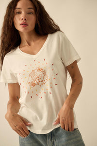 Loyal Leopard Vintage-Print V-Neck Graphic Tee - ShopPromesa