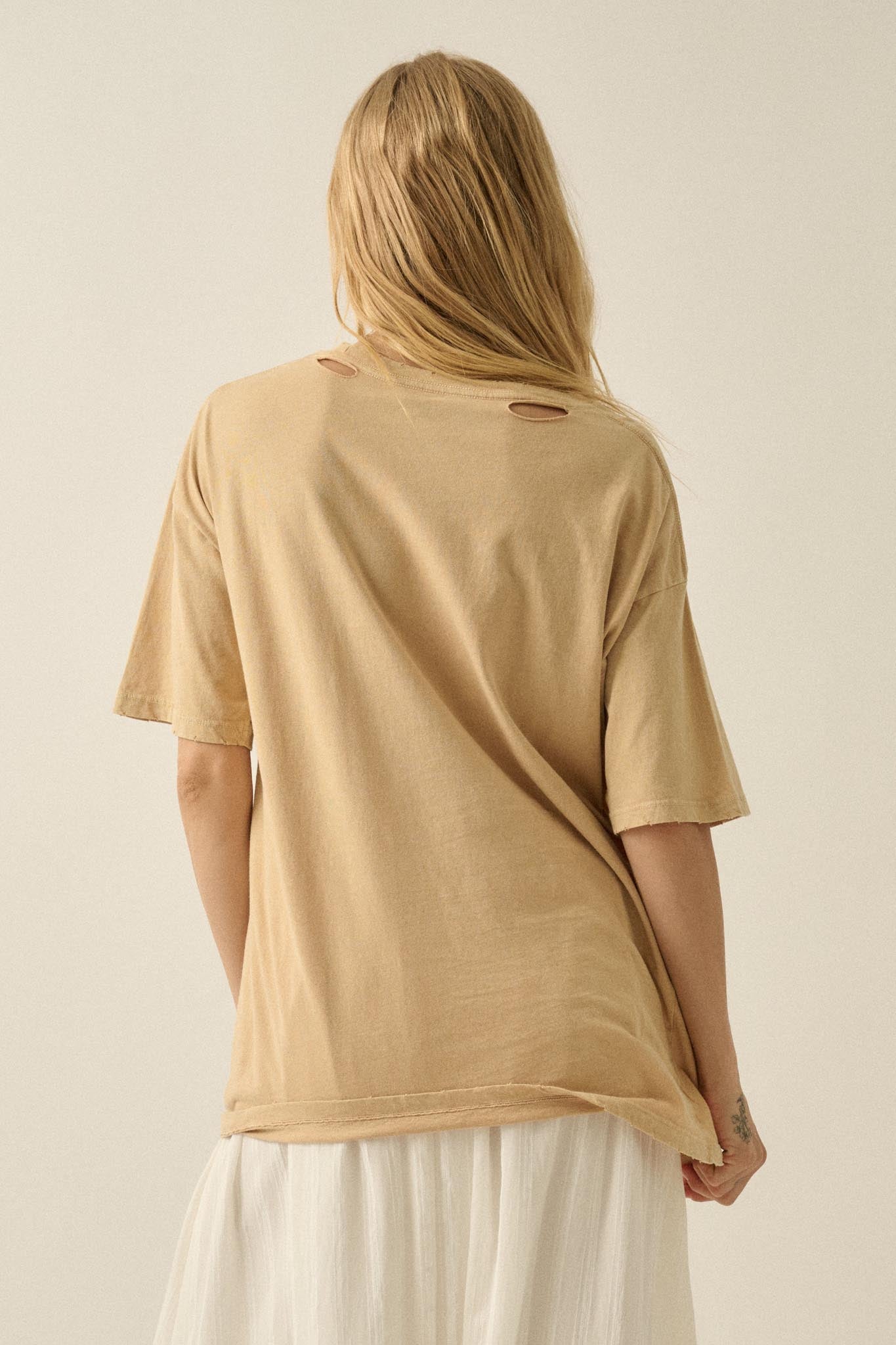 Starry Tiger Distressed Oversize Graphic Tee - ShopPromesa