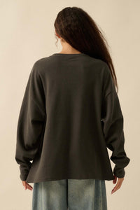 Birds of a Feather Oversize Thermal Graphic Top - ShopPromesa