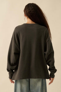 Birds of a Feather Oversize Thermal Graphic Top - ShopPromesa