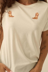 Boot Scootin' Cowboy Boot Chest-Print Graphic Tee - ShopPromesa