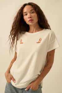 Boot Scootin' Cowboy Boot Chest-Print Graphic Tee - ShopPromesa