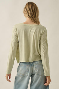 Sage Blooms Vintage-Wash Long-Sleeve Graphic Tee - ShopPromesa