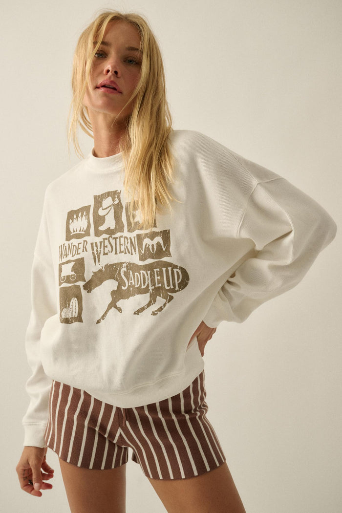 Wander Western Oversize Thermal Graphic Top - ShopPromesa