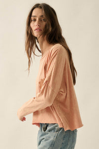 Faded Rose Long-Sleeve Cropped Graphic Tee - ShopPromesa
