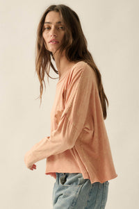 Faded Rose Long-Sleeve Cropped Graphic Tee - ShopPromesa