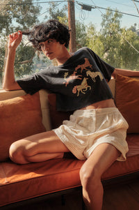 Pony Party Vintage-Wash Cropped Graphic Tee - ShopPromesa