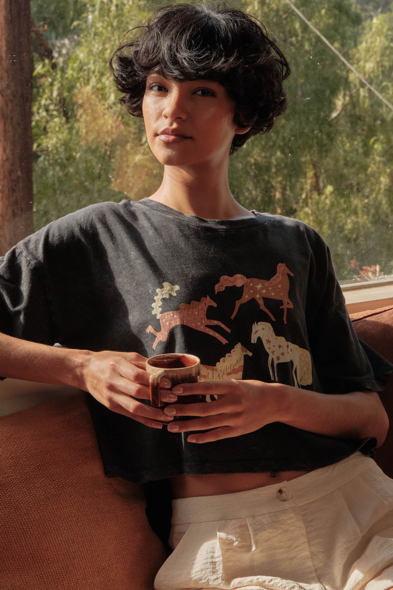 Pony Party Vintage-Wash Cropped Graphic Tee - ShopPromesa
