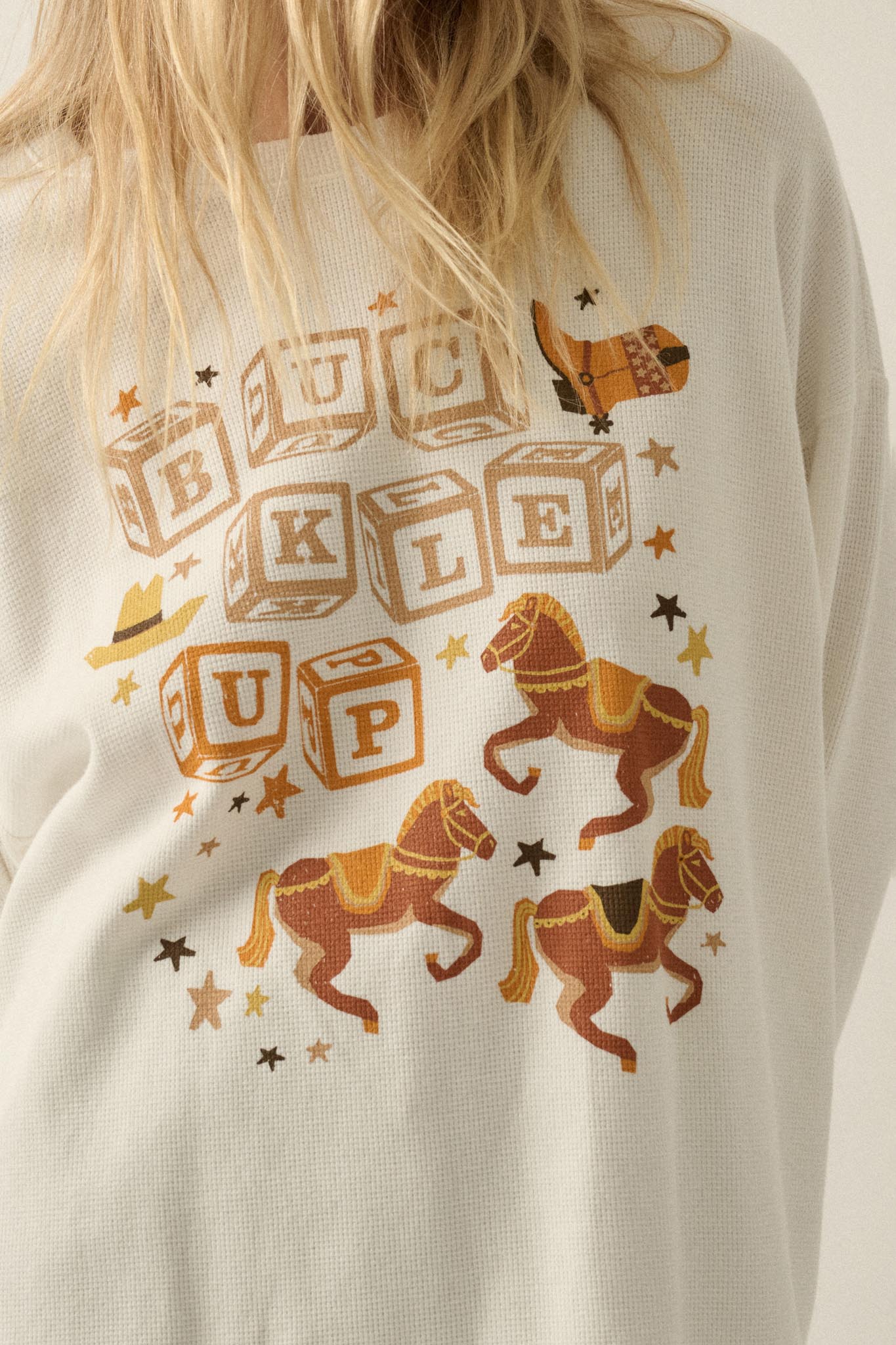 Buckle Up Oversize Western Thermal Graphic Top - ShopPromesa