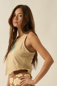 Vintage Bouquet Lettuce-Edge Graphic Tank Top - ShopPromesa