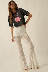 Blooming Rose Vintage-Wash Cropped Graphic Tee - ShopPromesa