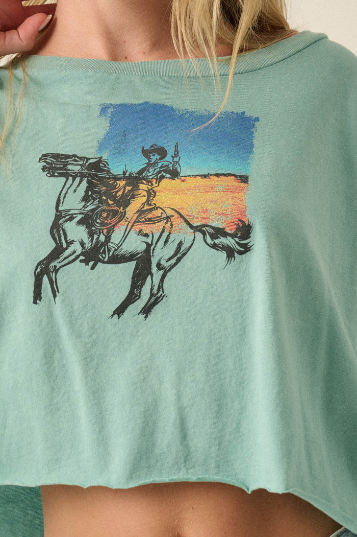 Cowboy Country Long-Sleeve Cropped Graphic Tee - ShopPromesa