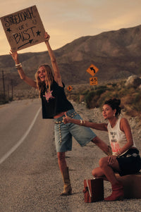 Star Rider Vintage Cowgirl Sleeveless Graphic Tee - ShopPromesa