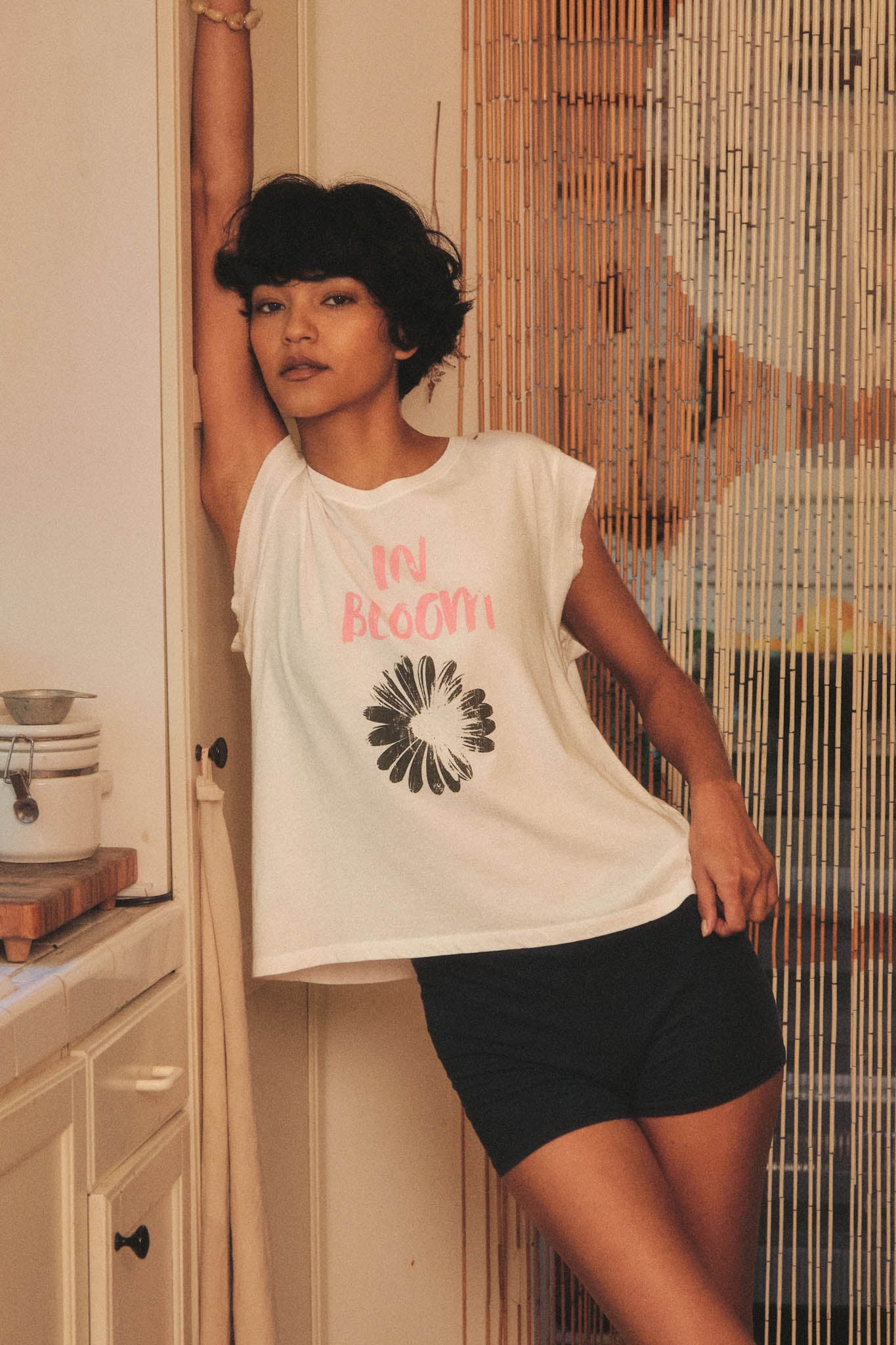 In Boom Floral Distressed Sleeveless Graphic Tee - ShopPromesa