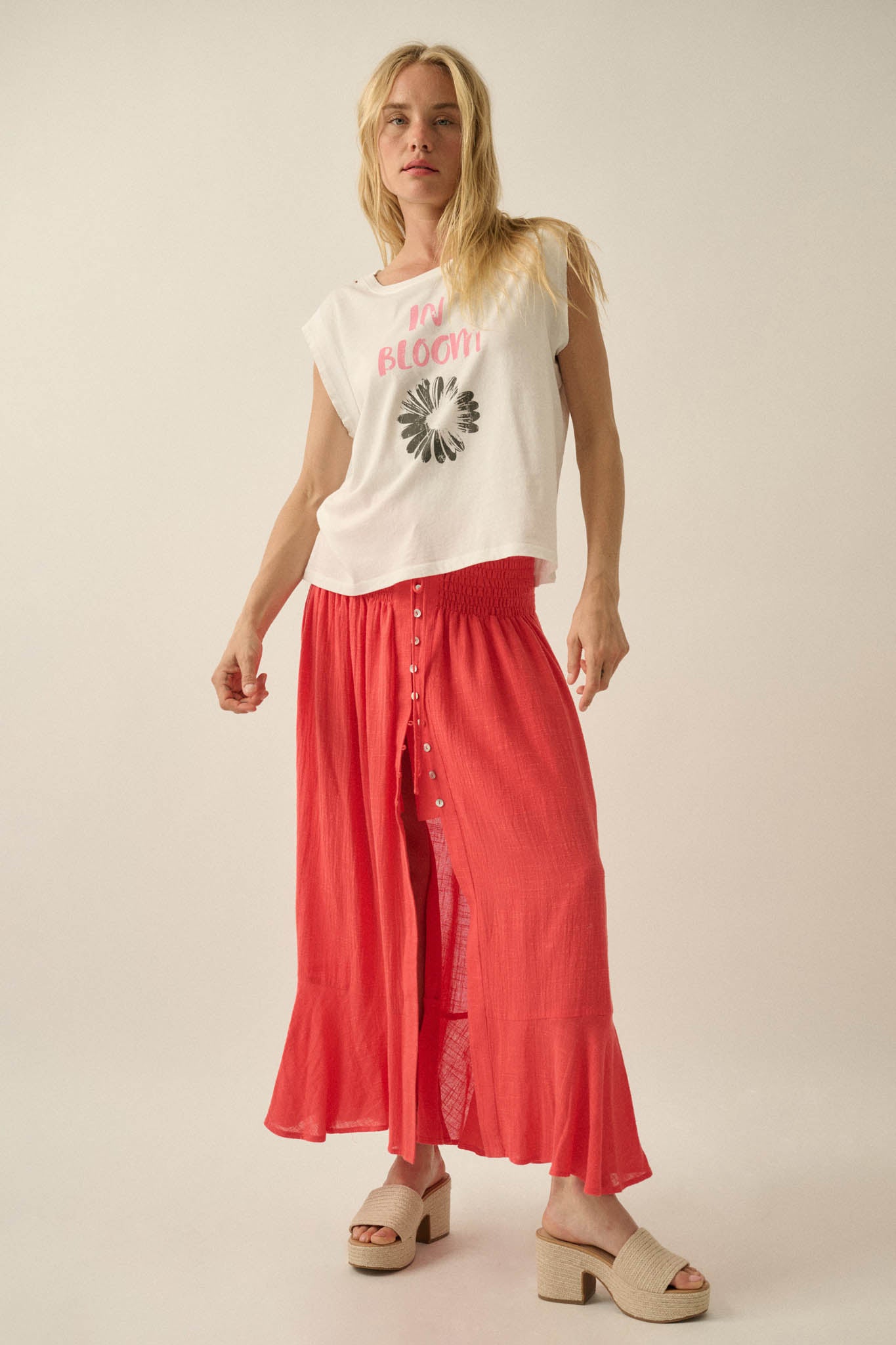 In Boom Floral Distressed Sleeveless Graphic Tee - ShopPromesa