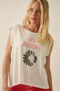 In Boom Floral Distressed Sleeveless Graphic Tee - ShopPromesa