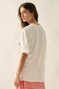 Tender Tulip Vintage-Print Oversize Graphic Tee - ShopPromesa