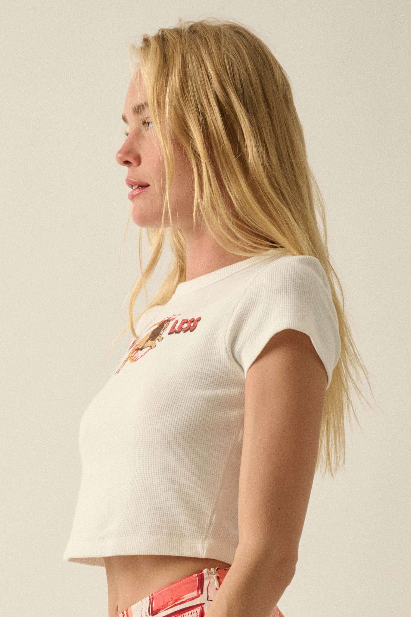 Fearless Lion Thermal Graphic Baby Tee - ShopPromesa