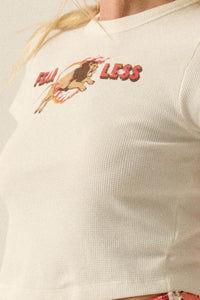 Fearless Lion Thermal Graphic Baby Tee - ShopPromesa