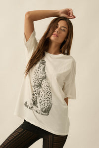 Chill Cheetah Oversize Vintage Graphic Tee - ShopPromesa