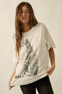 Chill Cheetah Oversize Vintage Graphic Tee - ShopPromesa