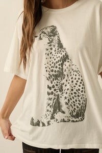 Chill Cheetah Oversize Vintage Graphic Tee - ShopPromesa