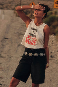Too Hot to Handle Lettuce-Edge Graphic Tank Top - ShopPromesa