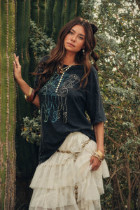 Cowgirl Cutie Vintage-Wash Oversize Graphic Tee - ShopPromesa